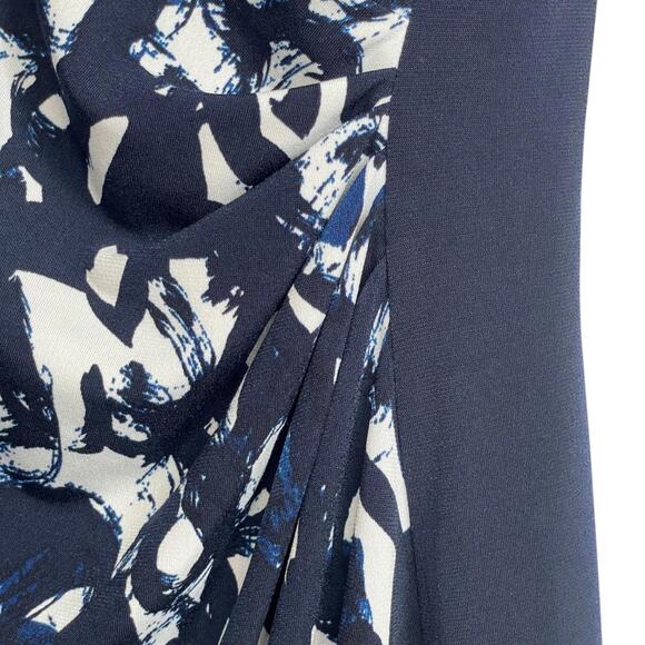 Eliza J Cocktail Sheath Dress Size 0 Nordstrom Navy &‎ White 3/4 Sleeves Stretch - Picture 3 of 6